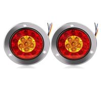 OIAJDSAD Per Rimorchio Camion Camper Assemblaggio 12V 24V Rotondo Auto Posteriore Luci Rosso Giallo Fanale Freno Paraurti Freccia Indicatore Luce Marcia gruppo ottico luce stop