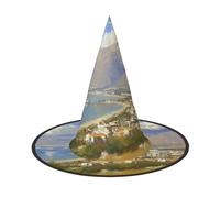 OIBNKCN Cappello da strega di Halloween di una città rurale, perfetto per donne, uomini, cappello da strega, decorazione da appendere e per feste