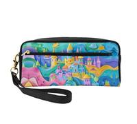OIBNKCN Dream Castle - Trousse da viaggio versatile, con stampa fronte/retro, in pelle PU ultra morbida, organizer per cosmetici, per donne, festa della mamma e apprezzamento degli insegnanti