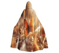 OIBNKCN Farfalle sulle orecchie di grano, mantello con cappuccio per uomini e donne, resistente ed elegante mantello nero con cappuccio per Halloween, cosplay e molto altro ancora.