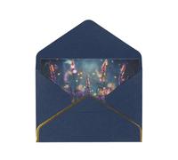 OIBNKCN Fireflies in the gardenUnique elegante biglietto di auguri - vuoto all'interno, assortimento di biglietti per tutte le occasioni, include buste e adesivi dorati.