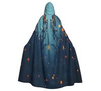 OIBNKCN Fireflies under the glow Mantello con cappuccio per uomini e donne, resistente ed elegante mantello nero con cappuccio per Halloween, cosplay e molto altro ancora.