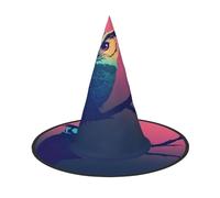 OIBNKCN Il gufo sul ramo Cappello di Halloween Cappello da strega - Perfetto per donne, uomini, cappello da strega decorazione da appendere e per feste