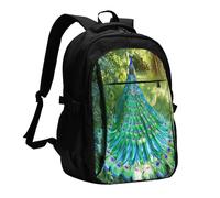 OIBNKCN Il magnifico zaino classico da viaggio con porta USB di ricarica e jack per la musica, perfetto per uomini, donne, con scomparti per laptop