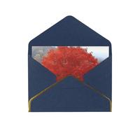 OIBNKCN L'albero di acero rosso unico ed elegante biglietto di auguri - vuoto all'interno, assortimento di biglietti per tutte le occasioni, include buste e adesivi dorati.