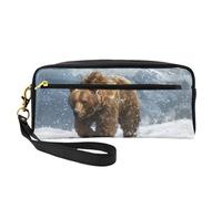 OIBNKCN Lonely Bear in the Blizzard - Trousse da viaggio versatile, con stampa su entrambi i lati, in pelle sintetica ultra morbida, organizer per cosmetici, per donne, festa della mamma e