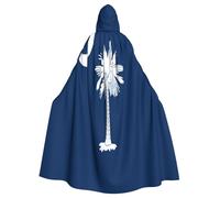 OIBNKCN Mantello con cappuccio con bandiera della Carolina del Sud per uomini e donne, resistente ed elegante, mantello nero con cappuccio per Halloween, cosplay e molto altro ancora.