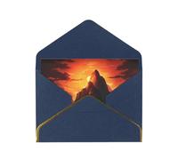 OIBNKCN Mountain Range GlowingUnique elegante biglietti di auguri - vuoto all'interno, assortimento di biglietti per tutte le occasioni, include buste e adesivi dorati.