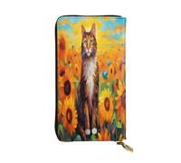OIBNKCN quiet little cat - Portafoglio in pelle di alta qualità con cerniera in metallo, scomparti multipli per carte di credito, regalo ideale per lei o lui