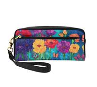 OIBNKCN The Blooming Rainbow Flower Versatile Travel Makeup Bag - Stampa fronte-retro, ultra morbida pelle PU organizer per cosmetici per donne, festa della mamma e apprezzamento insegnante
