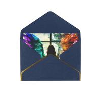 OIBNKCN The colorful wingsUnique elegante biglietti di auguri - vuoto all'interno, assortimento di biglietti per tutte le occasioni, include buste e adesivi dorati.