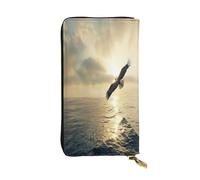 OIBNKCN The eagle soaring - Portafoglio in pelle di alta qualità con cerniera in metallo, scomparti multipli per carte di credito, regalo ideale per lei o lui