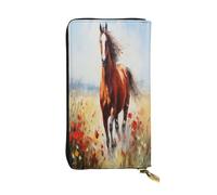 OIBNKCN The little horse - Portafoglio in pelle di alta qualità con cerniera in metallo, tasche multiple per carte di credito, regalo ideale per lei o lui