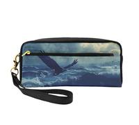 OIBNKCN Trousse da viaggio versatile con aquila che spiegano le ali sulle onde. Borsa da viaggio versatile con stampa su entrambi i lati, organizer per cosmetici in pelle PU ultra morbida per donne