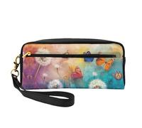 OIBNKCN Trousse da viaggio versatile con farfalle e denti di leone che svolazzano nel cielo, stampa su entrambi i lati, ultra morbida, organizer per cosmetici in pelle PU per donne, regali per la