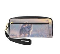 OIBNKCN Trousse da viaggio versatile con Huskies che corrono sulla neve, stampa su entrambi i lati, ultra morbida, organizer per cosmetici in pelle PU per donne, regali per la festa della mamma e