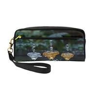 OIBNKCN Trousse da viaggio versatile con tre gocce d'acqua, stampa su entrambi i lati, organizer per cosmetici in pelle PU ultra morbida per donne, regali per la festa della mamma e apprezzamento