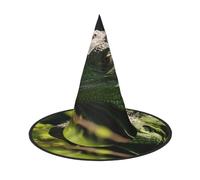 OIBNKCN Un cappello da strega iguana verde pensante per Halloween, perfetto per donne, uomini, streghe decorazione da appendere e per feste, nero, 1