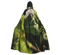 OIBNKCN Un mantello con cappuccio iguana verde pensante per uomini e donne, resistente ed elegante mantello nero con cappuccio per Halloween, cosplay e molto altro ancora.