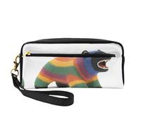 OIBNKCN Un simpatico orsetto versatile borsa per il trucco da viaggio - stampa fronte/retro, ultra morbida pelle PU organizer per cosmetici per donne, festa della mamma e apprezzamento degli
