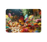 OIBNKCN Zerbino versatile con farfalle colorate, resistente, facile da pulire, antiscivolo, per porta d'ingresso, ingresso e decorazione della casa
