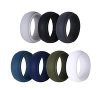 Oidea Anelli da uomo in silicone: 7 colori, 8 mm di larghezza, traspiranti, con scanalature d'aria, in gomma, fedi nuziali, fedi di fidanzamento, gioielli regalo per San Valentino, Silicone, Nessuna