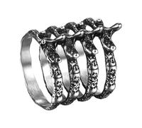OIDEA Anelli gotici per uomini e donne: anello vintage punk con scheletro della colonna vertebrale umana, anello gotico in acciaio inossidabile, anello per nocche a fascia biker, gioielli regalo