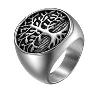 OIDEA Anello Albero della Vita Uomo Acciaio Inossidabile Fidanzamento Promessa Argento 27