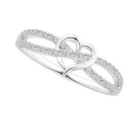 OIDEA Anello da donna a cuore infinito: anello di promessa in zircone con simbolo dell'eternità intrecciato argento - regalo di San Valentino e compleanno, 54,5, Acciaio inossidabile, Nessuna pietra