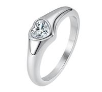 OIDEA Anello Donna Promessa Cuore: Anelli Argento Ipoallergenici in Acciaio Inossidabile Fede Nuziale - Regalo Donna San Valentino Anniversario Misura 12