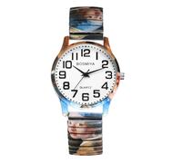 OIDEA Boho - Orologio elastico da donna: orologi rotondi analogici al quarzo per signora scala numeri arabi grandi chiari e facili da leggere cinturino in lega - accessorio unico per gli amanti