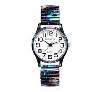 OIDEA Boho - Orologio elastico da donna: orologi rotondi analogici al quarzo per signora scala numeri arabi grandi chiari e facili da leggere cinturino in lega - per il tempo libero affari regali