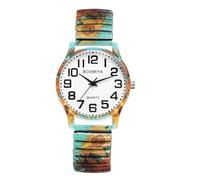 OIDEA Boho - Orologio elastico da donna: orologi rotondi analogici al quarzo per signora scala numeri arabi grandi chiari e facili da leggere cinturino in lega - accessorio unico per gli amanti