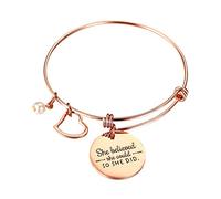 OIDEA Bracciale Braccialetto She Believed She Could so She Did Regalo Perfetto per Amante Amica Ragazza in Acciaio Inox in Argento Oro Rosa