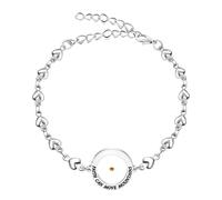 Oidea Braccialetto a forma di cuore con semi di senape: ispiratore cristiano religioso, bracciale a catena da donna in acciaio inox, per battesimo, cresima, comunione