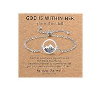 Oidea Braccialetto da donna con semi di senape: regolabile, per fede cristiana, battesimo, cresima, gioiello con semi di senape, regalo religioso per lei, Misura unica, Metallo, Non pietra preziosa