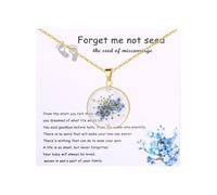 Oidea Collana commemorativa con fiori pressati da donna: non ti scordar di me, collana commemorativa per la perdita di embrioni, gioielli per la perdita di gravidanza, dolore, simpatia, aborto