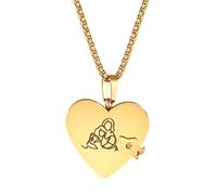Oidea Collana con ciondolo a forma di libro a forma di cuore: libro apribile, con 6 pagine dell'amore incise, idea regalo, Misura unica, Metallo, Nessuna pietra preziosa