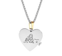 Oidea Collana con ciondolo a forma di libro a forma di cuore: libro apribile, con 6 pagine dell'amore incise, idea regalo, Misura unica, Metallo, Nessuna pietra preziosa