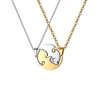 OIDEA Collana con Ciondolo a Forma di Puzzle Gatto per Uomo Donna Lovers Lui Lei in Acciaio Inossidabile Regalo per Amante Migliore Amico in Argento Oro