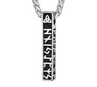 Oidea Collana con rune vichinghe per uomo e donna: collana vintage con ciondolo a forma di runa vichinga celtica, in acciaio inossidabile, amuleto, idea regalo, Misura unica, Metallo, Nessuna pietra