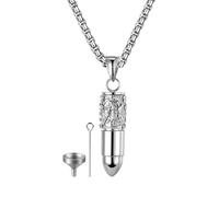 Oidea Collana con urna di divinità per ceneri in acciaio inox, stile vintage, per uomini e donne, con ciondolo religioso cristiano, ricordo commemorativo, gioiello per cremazione, Misura unica