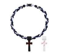 Oidea Collana da baseball con croce multicolore: collana sportiva a tre fili in silicone intrecciato con ciondolo a forma di croce bomboniere accessori da baseball regali per la squadra di goccia, one