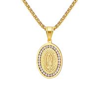 OIDEA Collana da donna Vergine Maria, placcata in oro 18 carati, collana con ciondolo religioso della Madonna di Guadalupe, gioiello cristiano, regalo