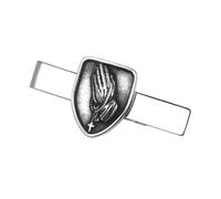 OIDEA Fermacravatta a forma di mani preghiere, con croce, in acciaio inox, accessorio religioso, fusione 3D, vintage, da uomo, regalo di Pasqua