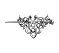 OIDEA Fermaglio per capelli da donna con motivo celtico vichingo: fermaglio per capelli vintage con nodo in metallo argentato, gioielli retrò vichinghi, accessori per capelli per donne e