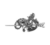 OIDEA Fermaglio per capelli vichinghi vintage: fermaglio per capelli da donna, in lega, stile medievale, drago, gioielli per capelli celtici, regalo per festa della mamma, compleanno