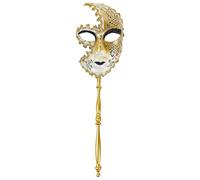Oidea Maschera in maschera con bastoncino: maschera integrale per cosplay, feste per uomini e donne, maschera fantasma dell'opera, maschera veneziana per Halloween, martedì grasso, accessorio per