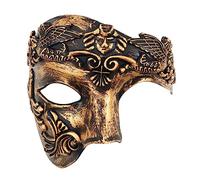 Oidea Maschera in maschera da uomo: maschera da guerriero greco romano con un occhio, vintage, fantasma dell'opera, maschera per Halloween, veneziano, martedì grasso, feste in maschera, colore rame
