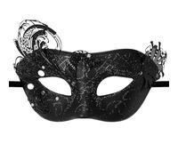 OIDEA Maschera Mascherata Venezia Donna: Nero Ciglia Farfalla Maschera Carnevale Metallo Pavone - Per Costumi Cosplay
